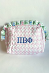 Greek Gingham Makeup Bag