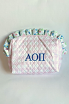 Greek Gingham Makeup Bag