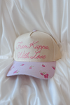 Greek With Love Floral Trucker Hat