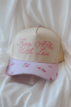 Greek With Love Floral Trucker Hat