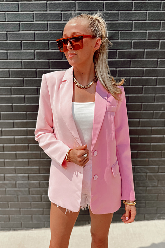 Pink Double Sided Colorblock Blazer