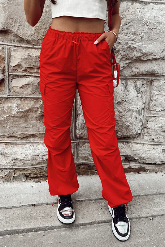 Bet On It Cargo Pants - Red