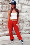 Bet On It Cargo Pants - Red