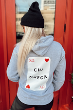 Social Statement: Playing Card Hoodie -Chi Omega