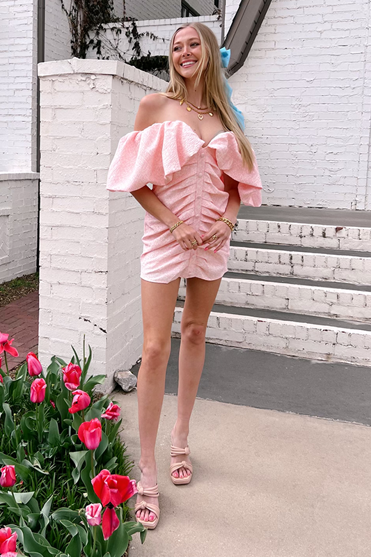 Sweetheart Lady Pink Mini Dress