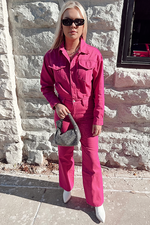 Pistola: Nikkie Long Sleeve Jumpsuit -Pink Garnet