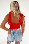 Way To Play Organza Strap Bodysuit - Red