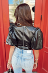 Out & About Faux Leather Top