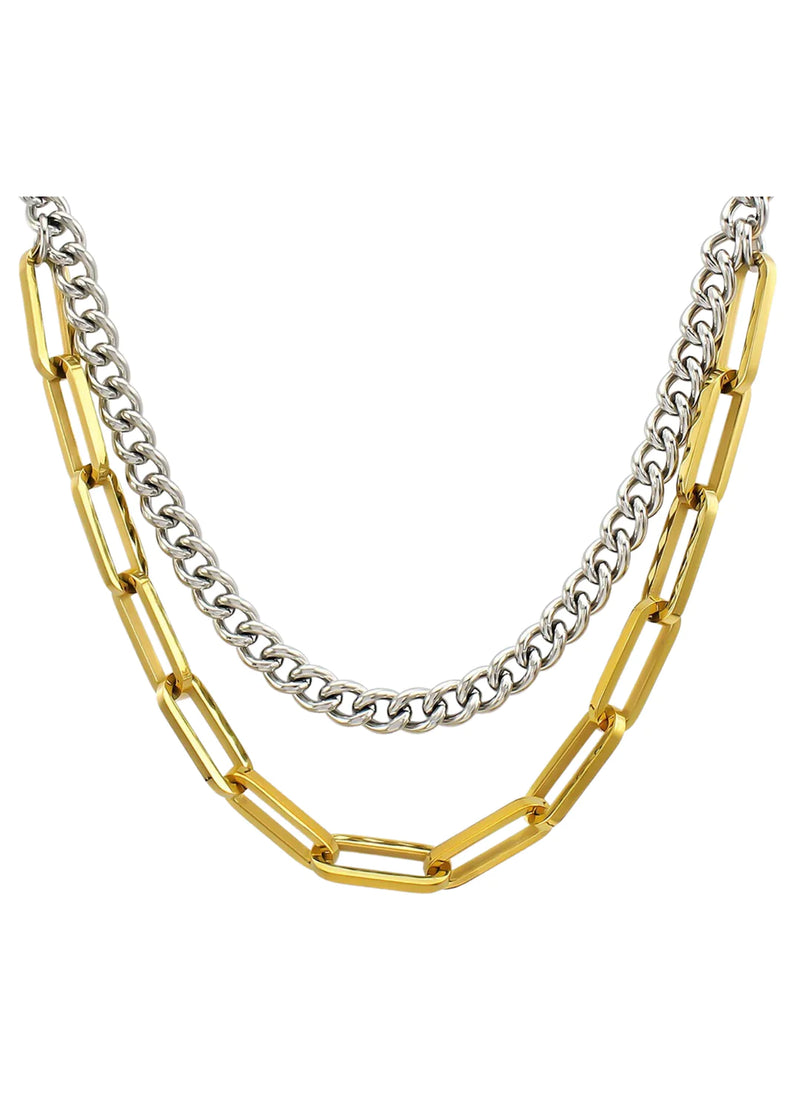 HJane Jewels: Stacked Two Tone Necklace