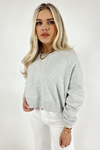 Chaser: Scarlet Heather Grey Pullover