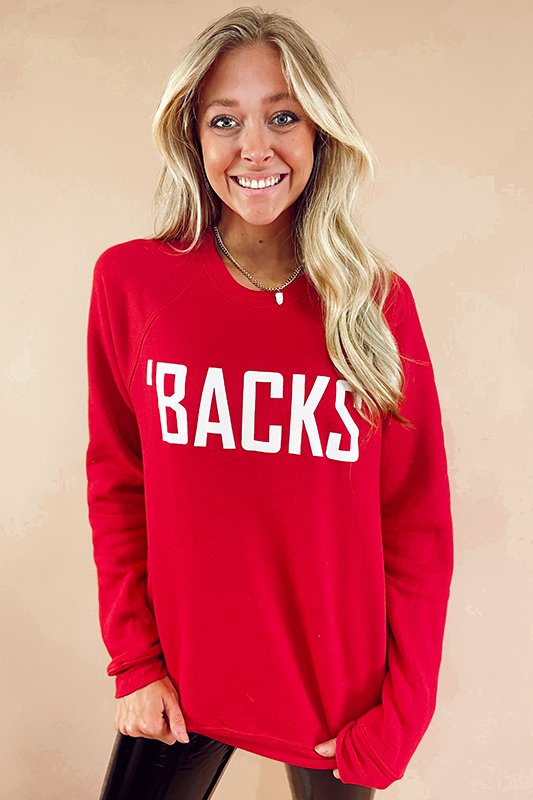 'BACKS Sweatshirt - Red/White