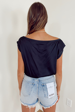 Chaser: Stretchy Silk Off The Shoulder Top