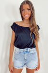 Chaser: Stretchy Silk Off The Shoulder Top