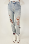 Pistola: Presley High Rise Relaxed Roller -Hampton Distressed