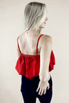 Longer Nights Bubble Top -Red