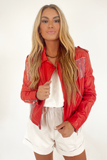 Buddy Love: Rife Leather Jacket -Red