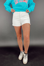 Sarah Mini Slit Short - White