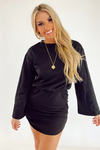 Buddy Love: Willa Sweatshirt Dress - Black