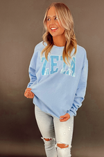 Social Statement: Varsity Sweatshirt - Light Blue